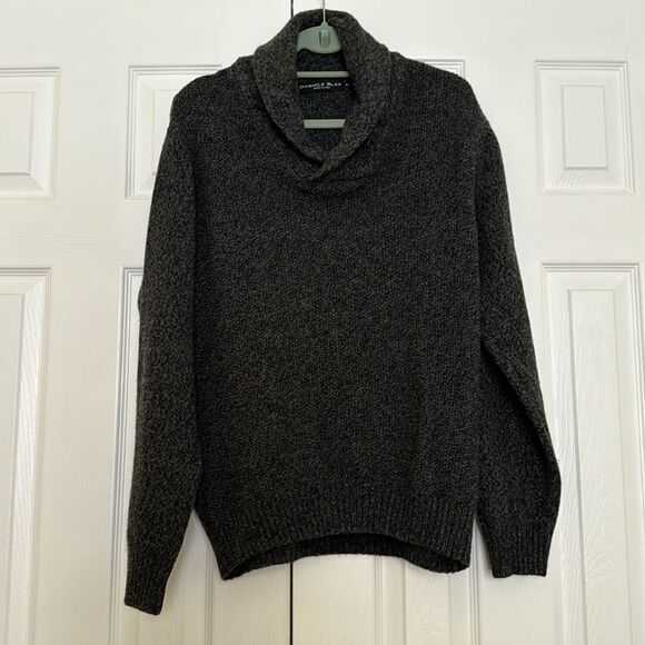 Daniele Blasi Italian Made Men’s Wool Sweater, Black & Charcoal Gray, Size XL - Picture 1 of 9